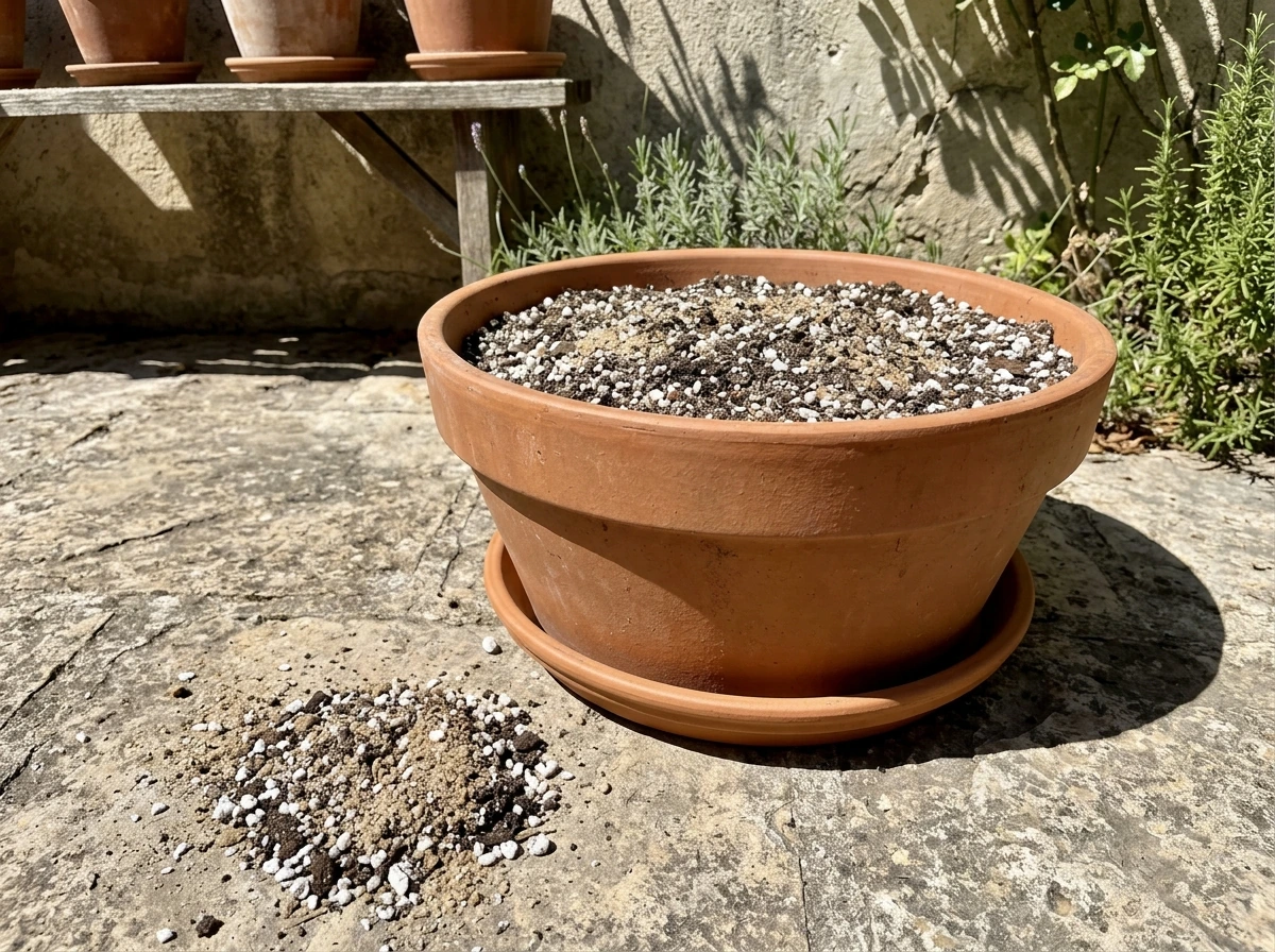 Well-drained, slightly alkaline potting mix for ashwagandha in full sun
