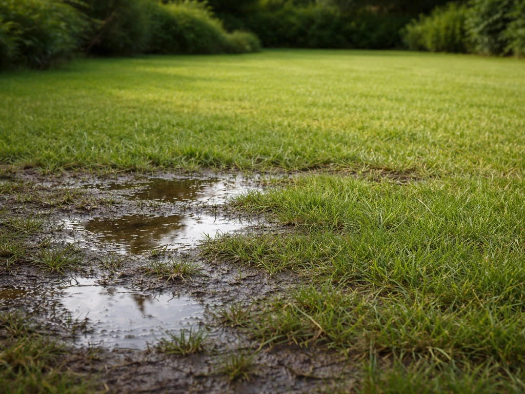 Comparaison : pelouse détrempée après pluie versus pelouse sèche prête à tondre