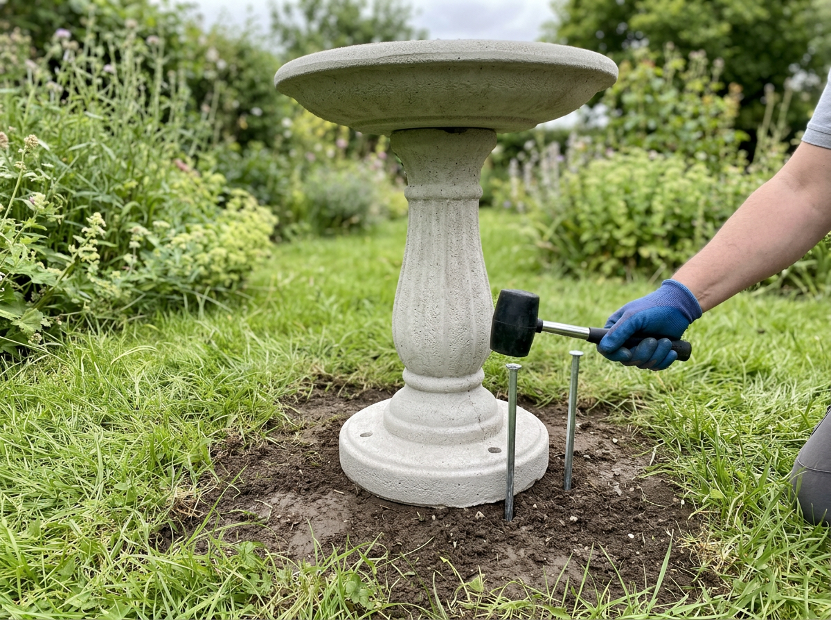 Illustration of pedestal baths on soil or grass