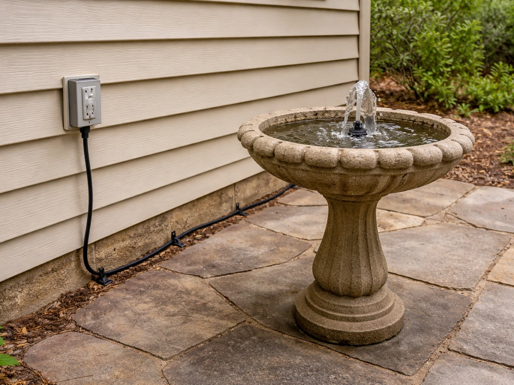 how to make a fountain out of a bird bath