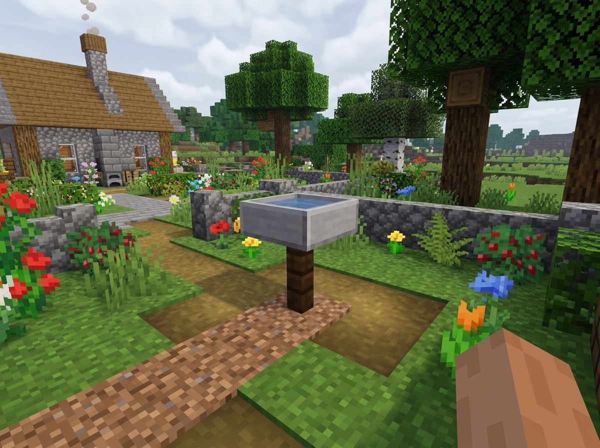 How to Make a Bird Bath in Minecraft Step-by-Step