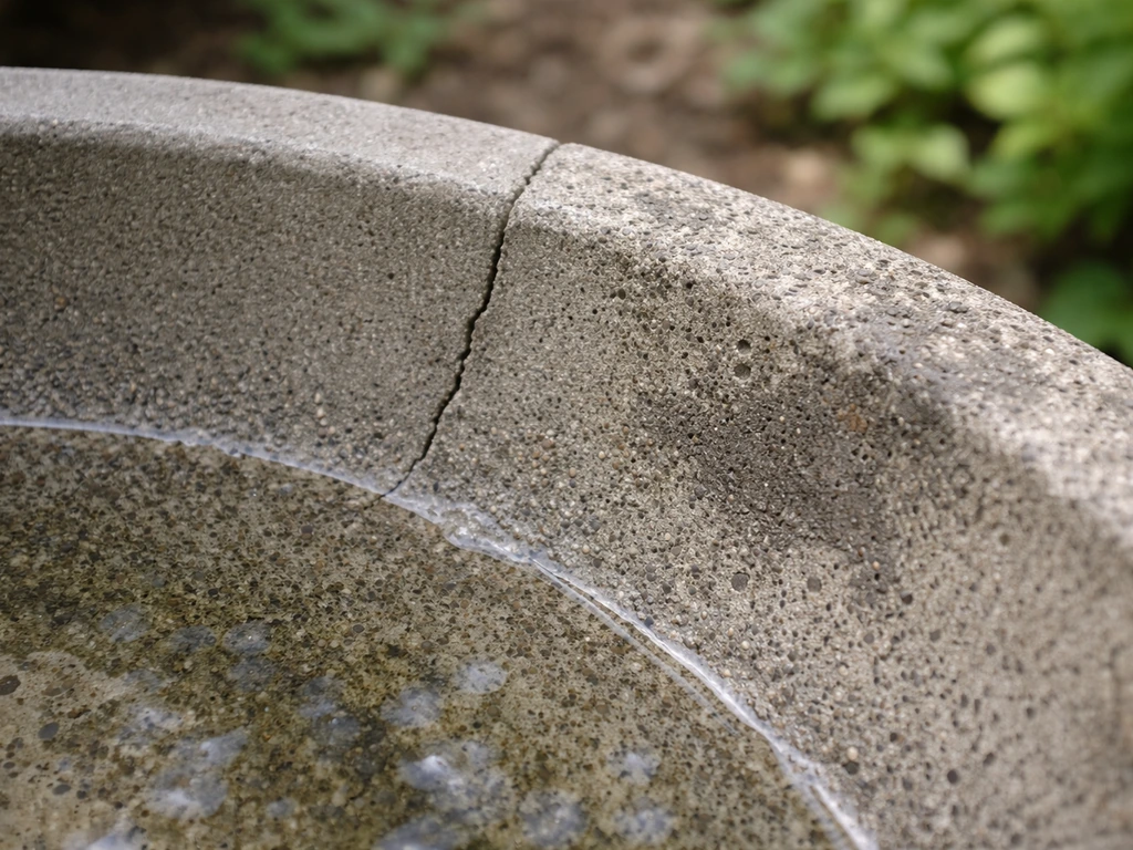 how to repair a concrete bird bath