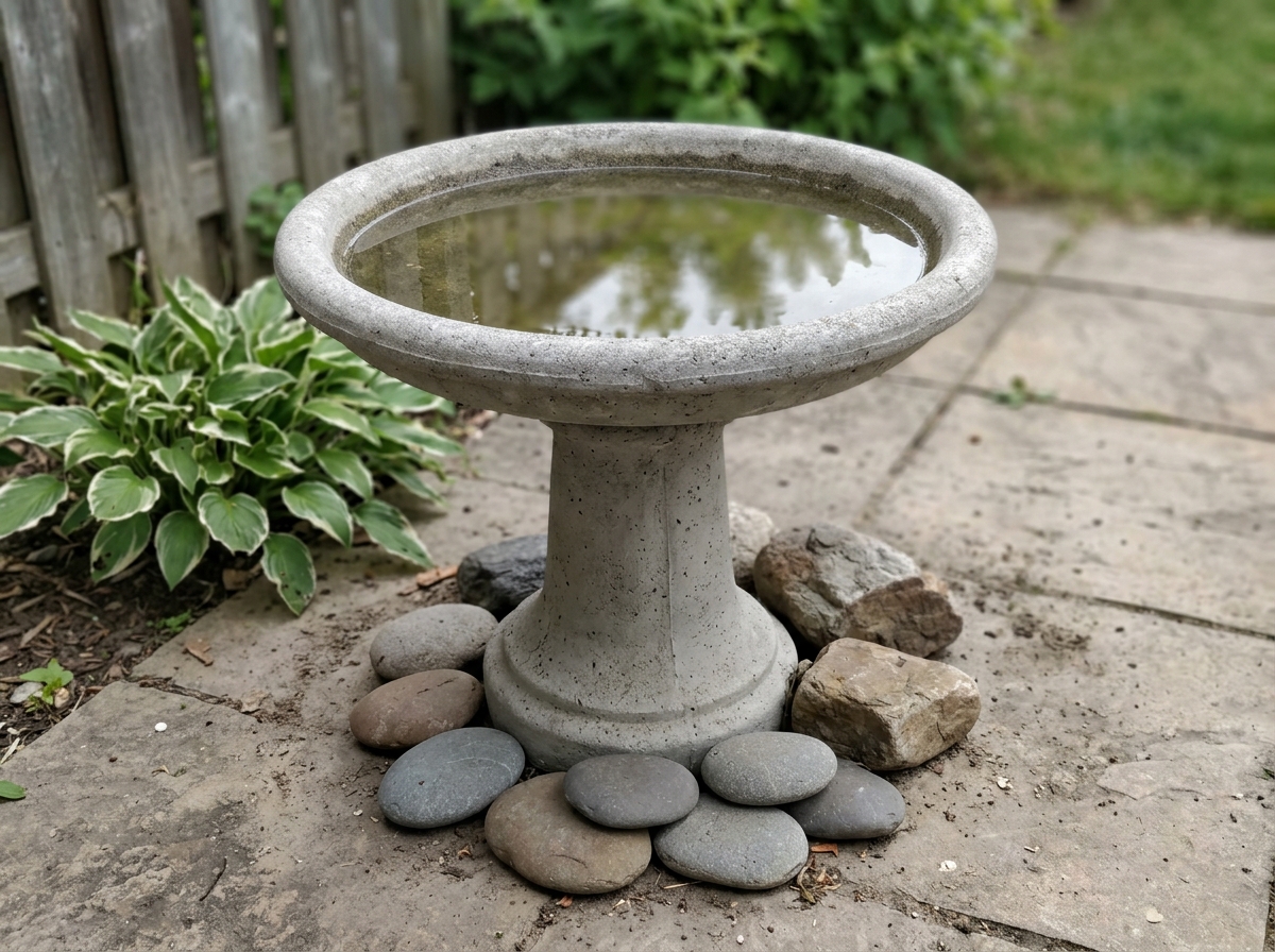 Illustration of why birds are ignoring your bath (and how to fix it)