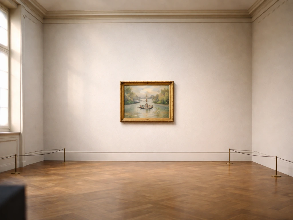 Salle d’exposition au musée d’Orsay, tableau encadré sur le mur, accrochage discret et lumière naturelle.