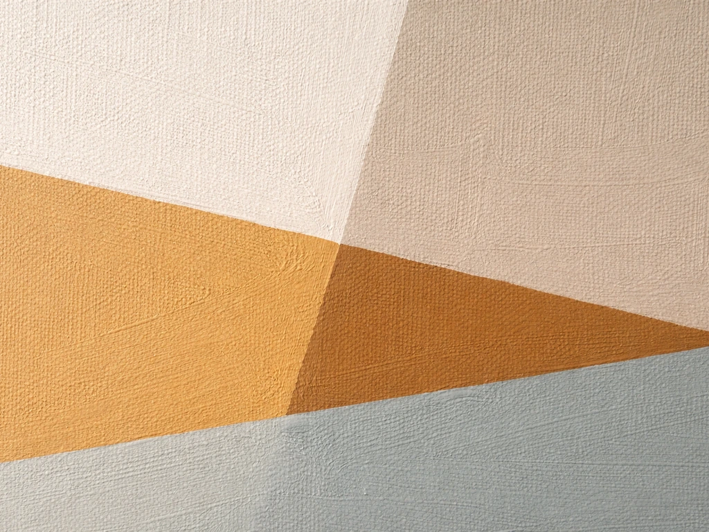 Gros plan sur une toile peinte montrant des contours nets et des aplats de couleur, sans profondeur