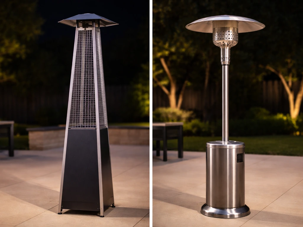 pyramid vs mushroom patio heater