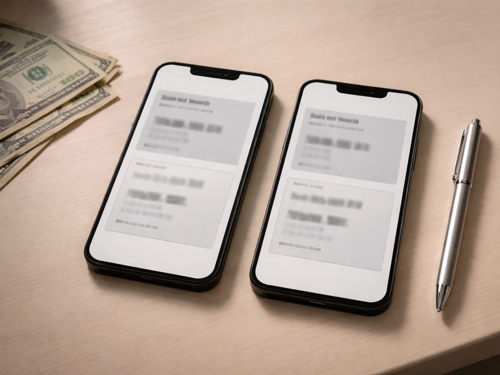 Two mismatched net worth estimate cards on a desk, symbolizing different methods and timestamps