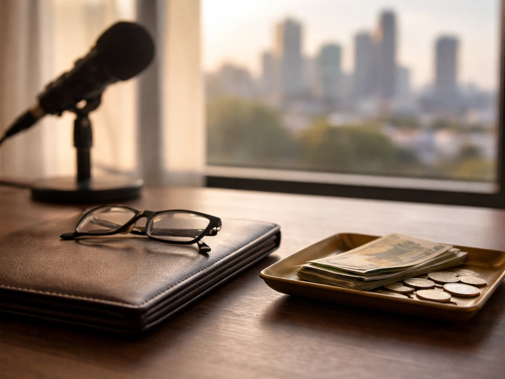 Minimal desk scene showing money theme for comparing income sources vs assets and liabilities