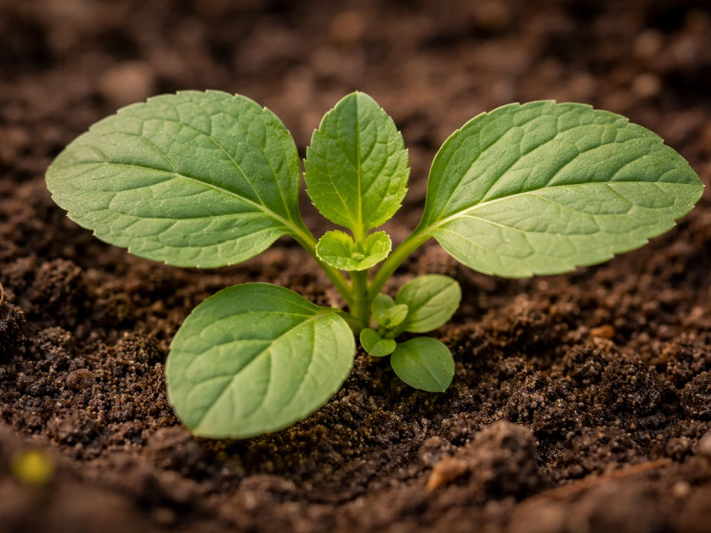 Macro close-up of broadleaf weed leaves showing branching veins and emerging new growth