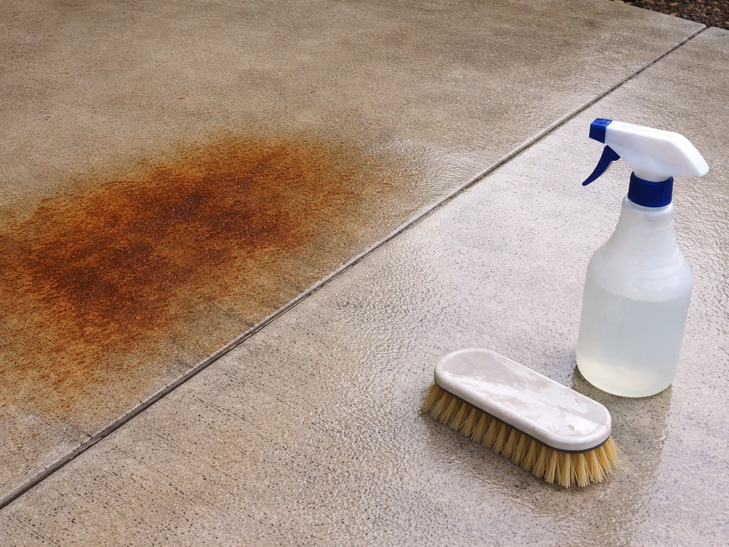 how to get rust off cement patio