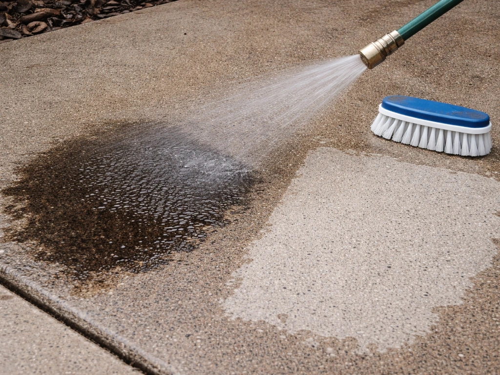 how to get grease off concrete patio