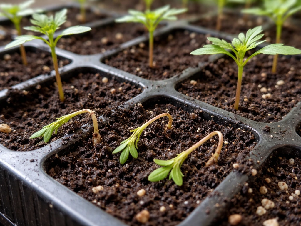 Seedlings collapsing at the soil line from damping off