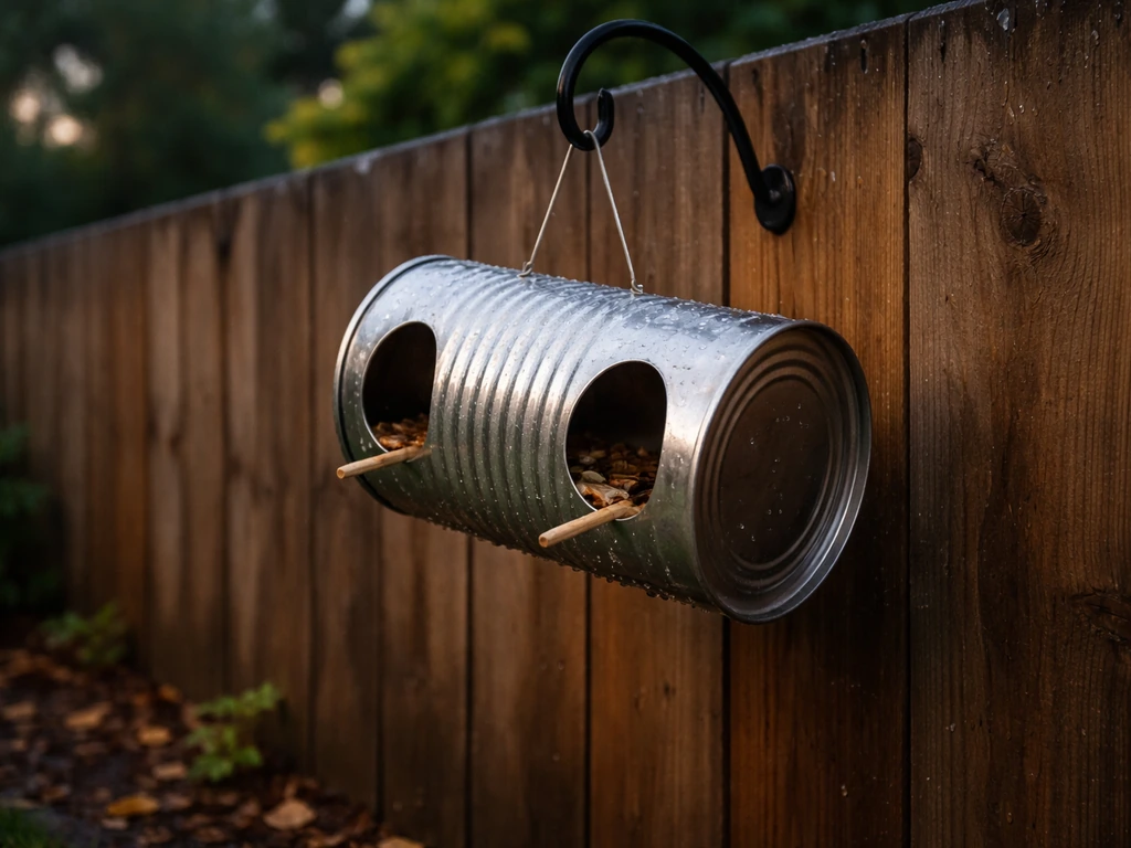 bird feeder from coffee can