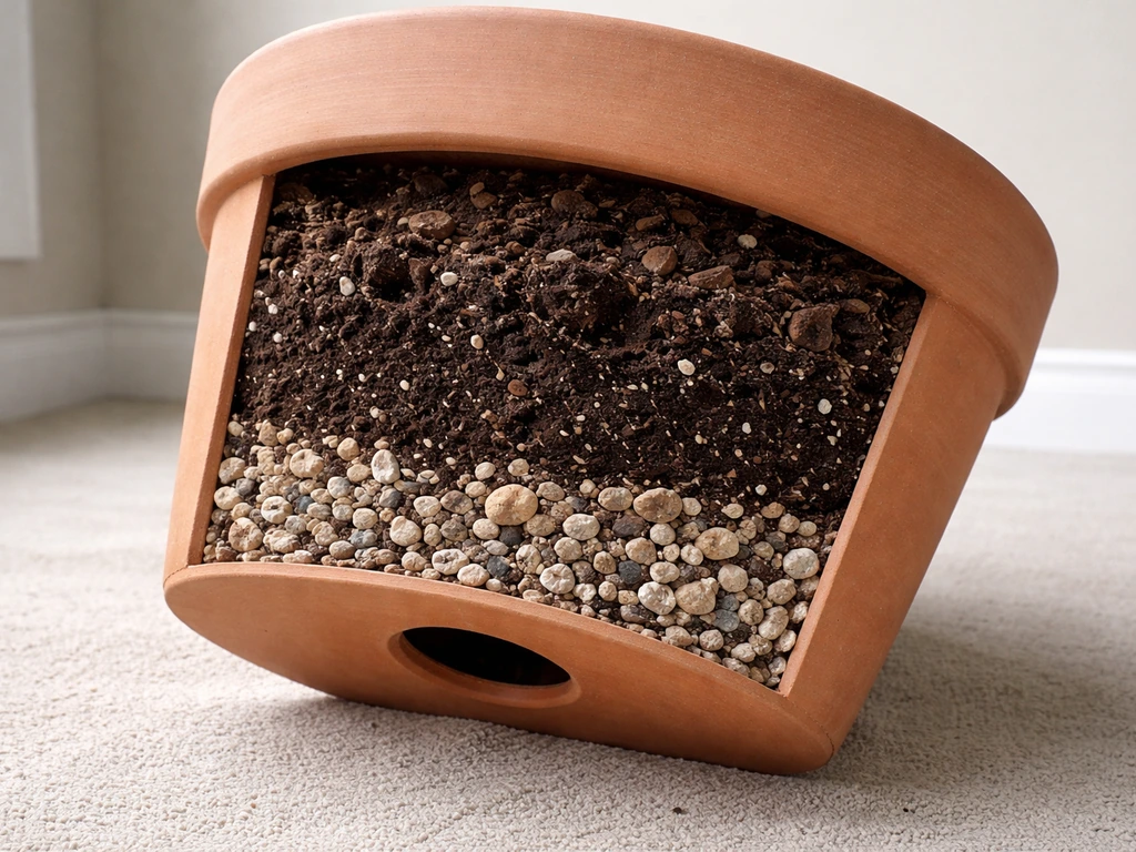 Large drainage-forward pot with well-draining potting mix and a visible drainage layer setup