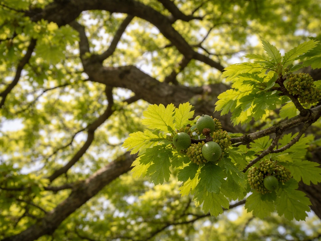 when do acorns grow on oak trees