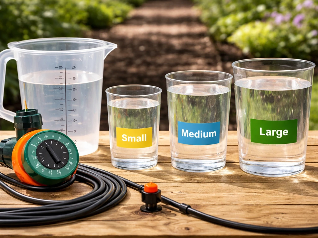 Measured water volumes and tools for a cashew watering schedule