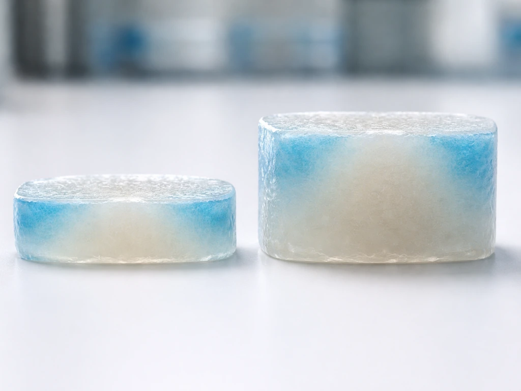 Minimal cross-section of tissue constructs showing fading oxygen diffusion with depth in thin vs thicker slices.