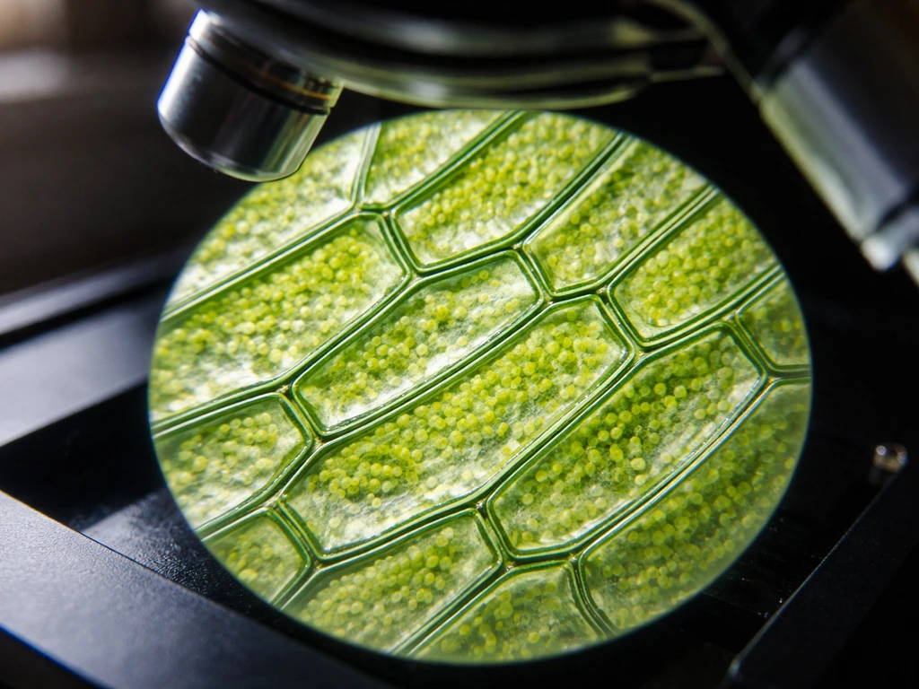 Microscopic view of expanding plant tissue cells with visible cell walls gaining size.