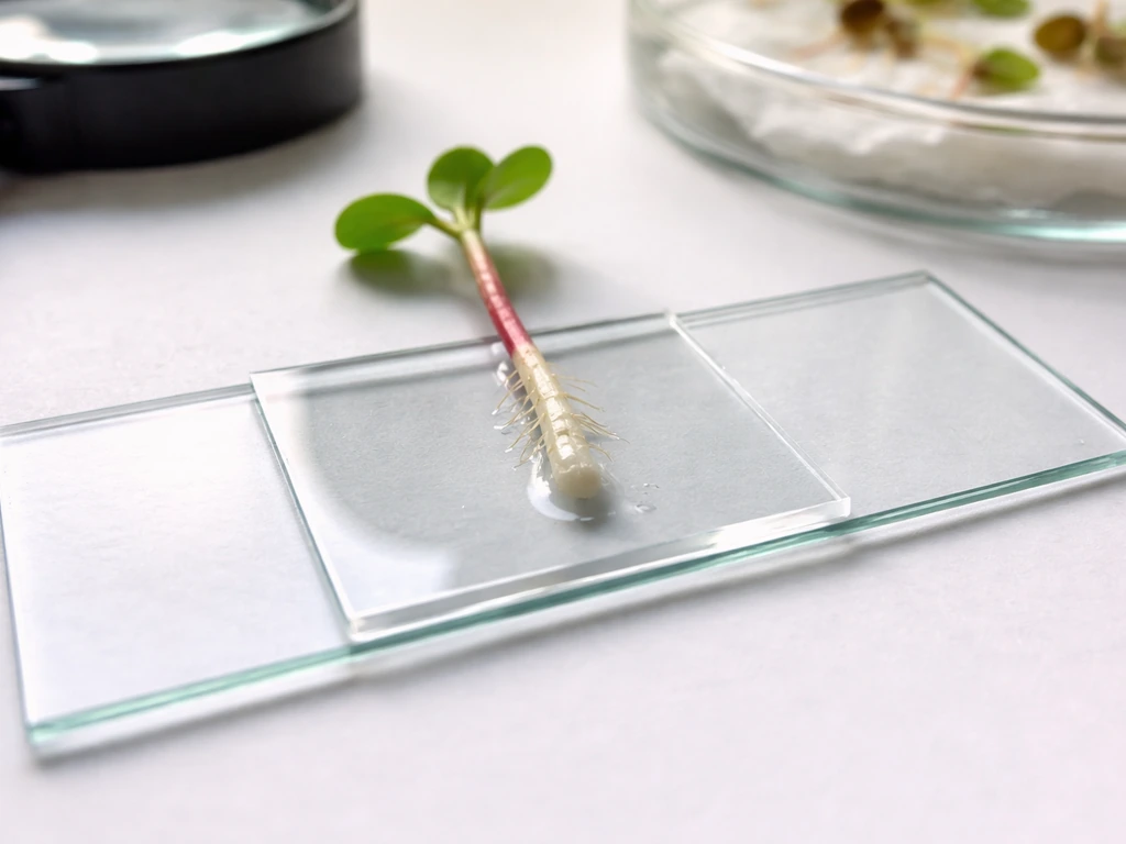 Plant meristems: root tip or shoot tip with actively dividing cells
