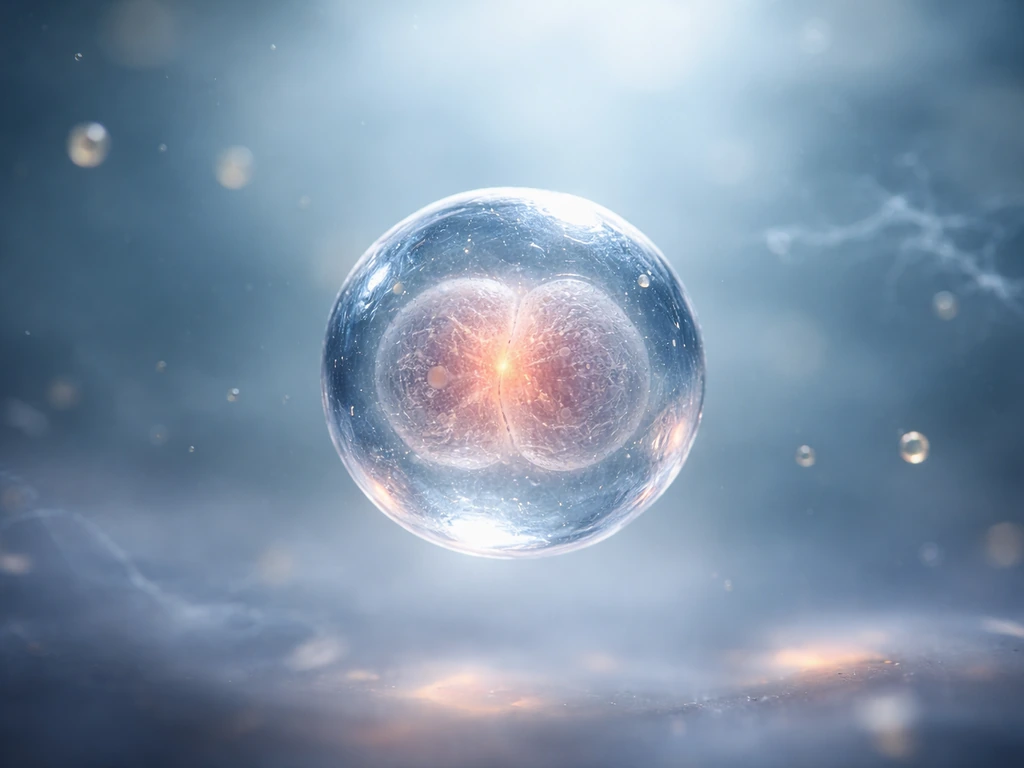 Single stem-like cell glowing as if preparing to divide, with subtle nutrient and niche signals around it