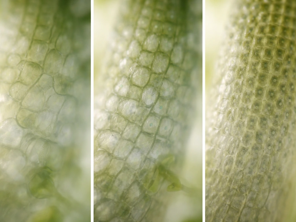 Three-panel macro photos of plant root tissue showing dedifferentiation, reprogramming, and meristem rebuilding.