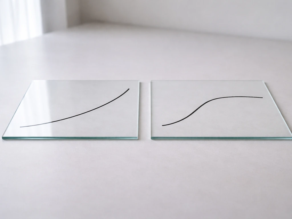 Minimal side-by-side view of two abstract growth curves in a simple neutral background.