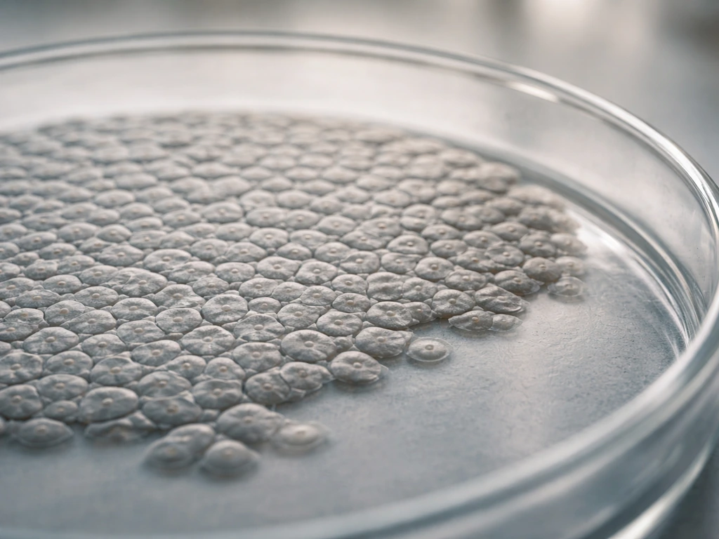 Dense epithelial cell sheet on a glass dish, cells touching at the edges suggesting contact inhibition.