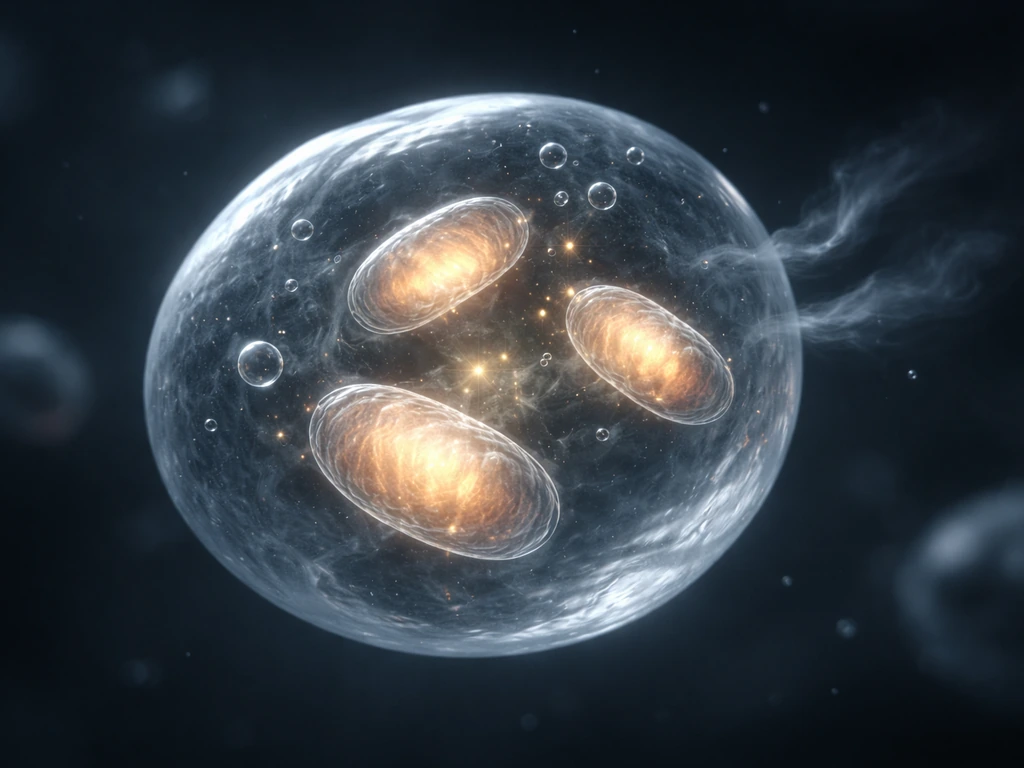 Glowing mitochondria in a simple lab-like scene with faint oxygen approaching and waste gases drifting away