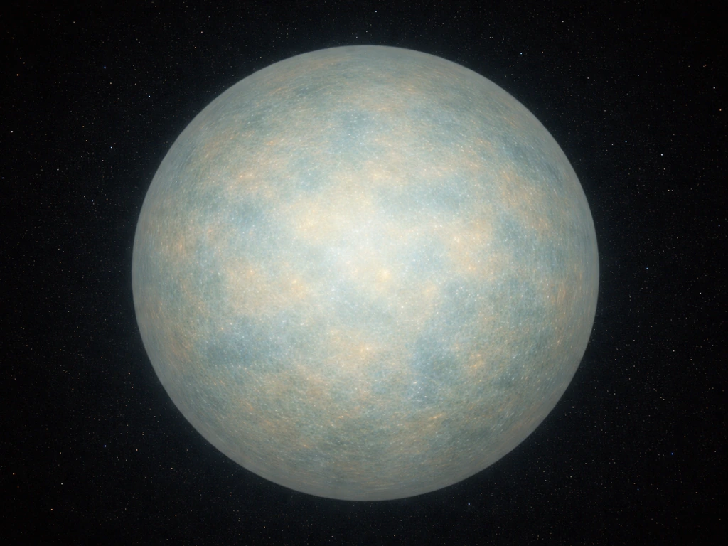 Minimal view of a glowing cosmic microwave background sphere with soft temperature variations