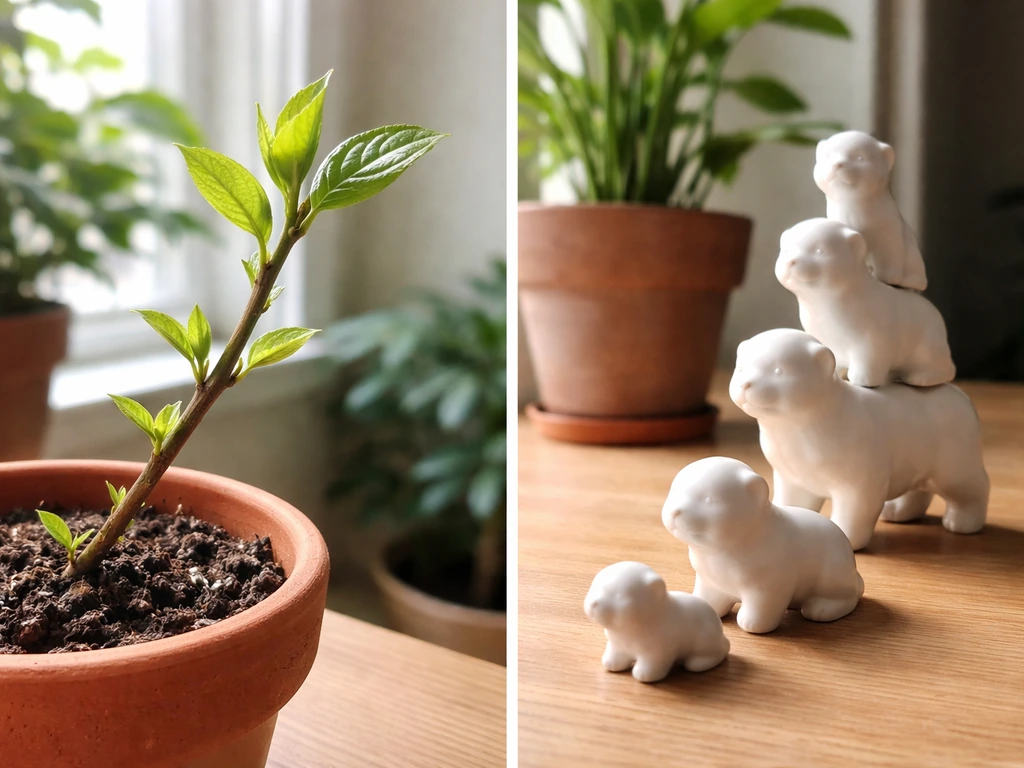 Split-scene comparing plant meristem growth vs animal-style early body patterning