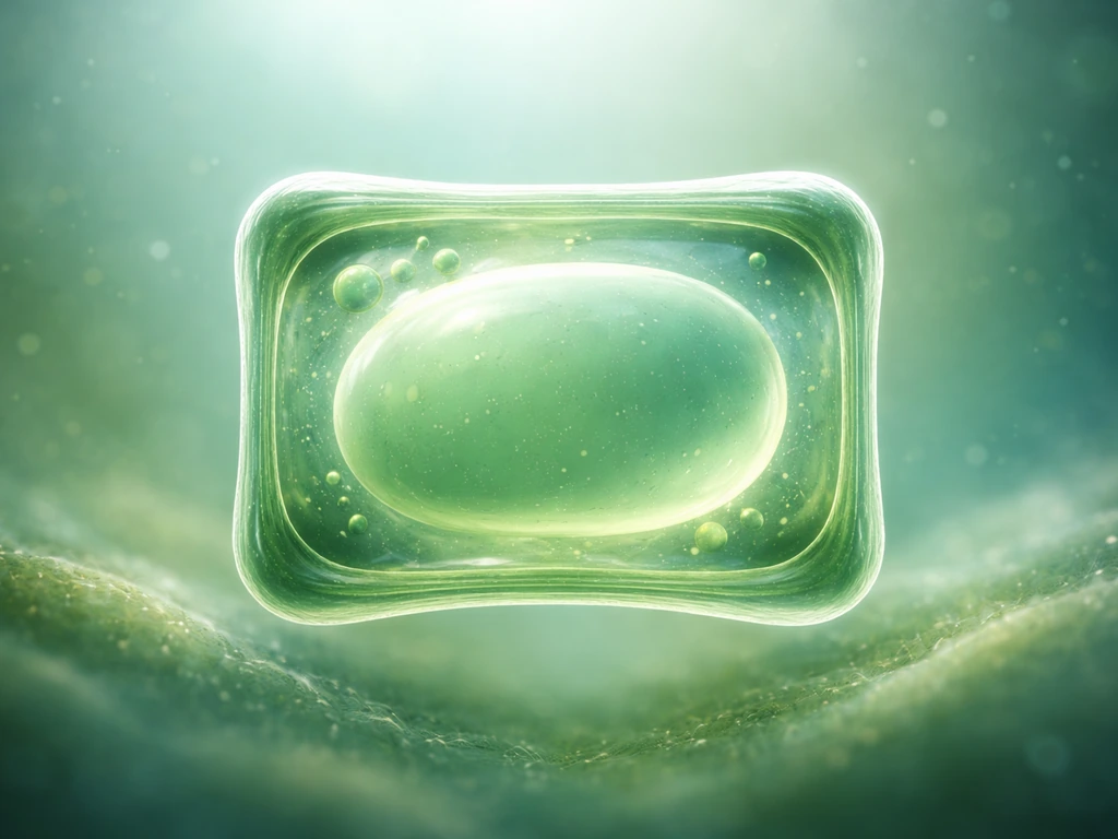 Macro view of an enlarged plant cell with a stretched cell wall and a bigger vacuole.