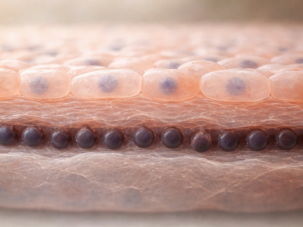 Macro view of epithelial-like layer anchored to a basement membrane, showing spatial control of cell growth.