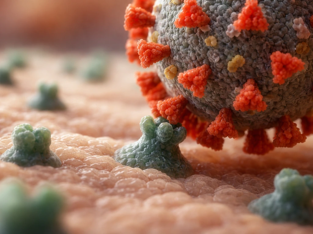 Virus attaching to a specific receptor on a cell surface