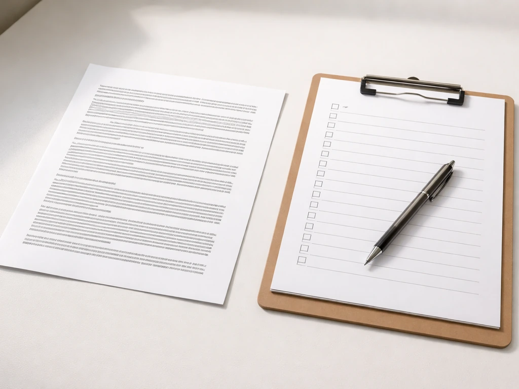 Close-up of a regulatory document page on a desk with a clipboard and pen, suggesting governance safeguards.