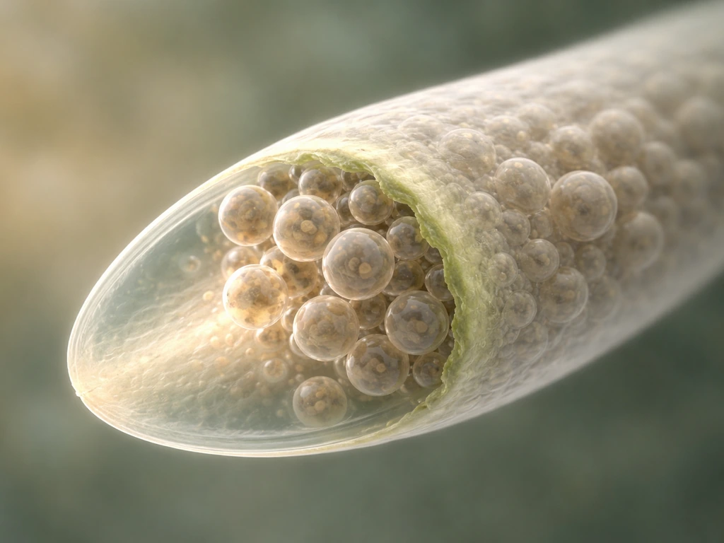 Microscope-like cutaway of a pollen tube tip showing vesicle delivery and new membrane and wall formation at the apex.