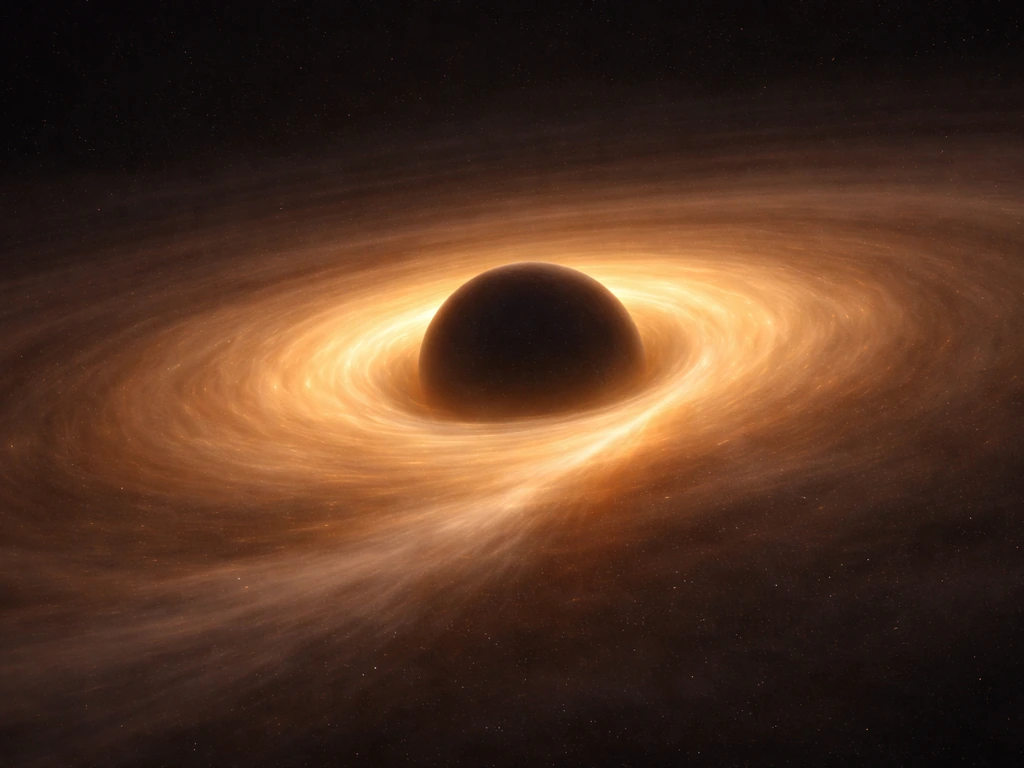Close-up of a protoplanetary disk scene showing a glowing envelope rapidly deepening toward a planet core.