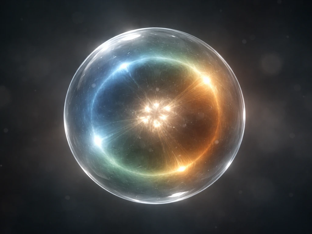 Single glowing mammalian cell with subtle phase-like light shifting from interphase toward mitosis.