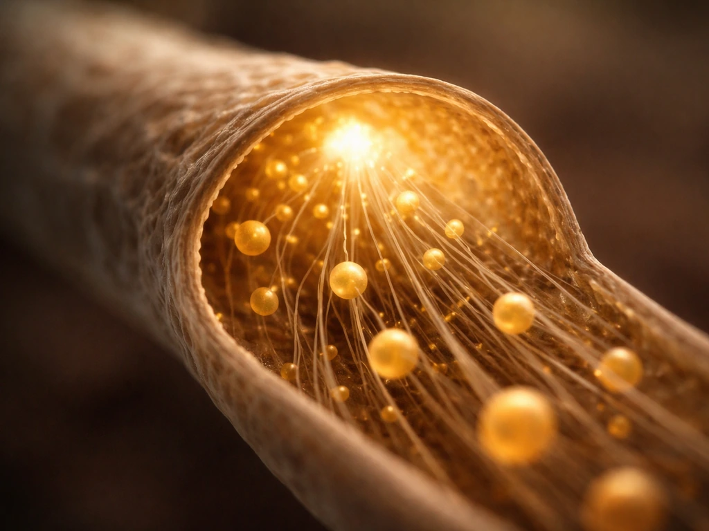 Vesicles moving along microtubule-like tracks toward a highlighted fungal hyphal tip