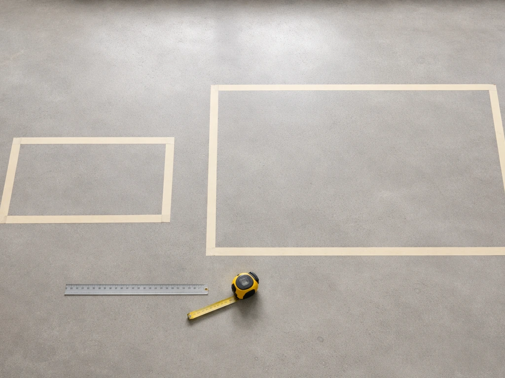 Overhead view of a simple floor-plan style comparison showing two indoor canopy footprints on a clean table.