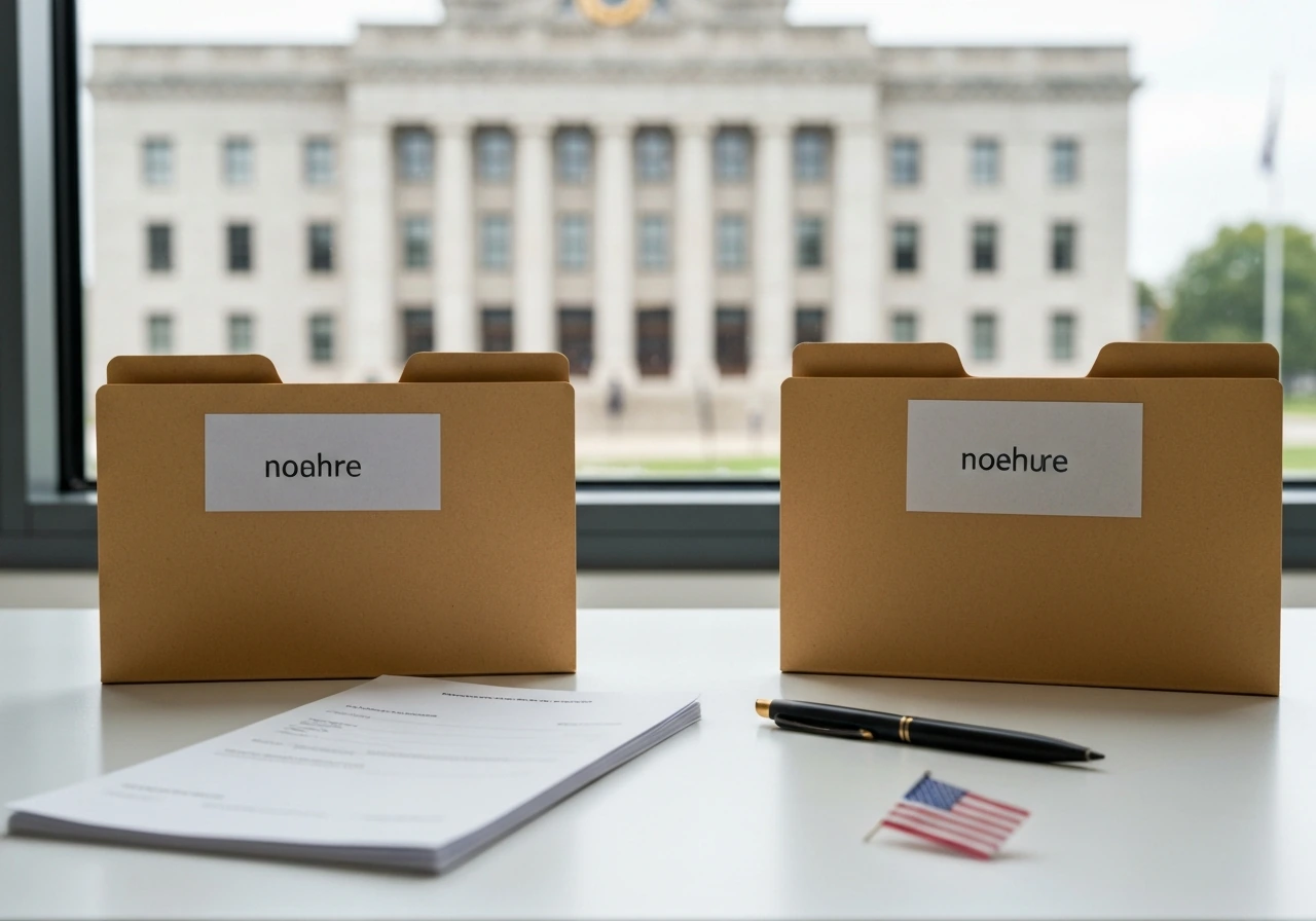 Minimal desk scene with blank paperwork and pen, hinting at grower license fee costs.