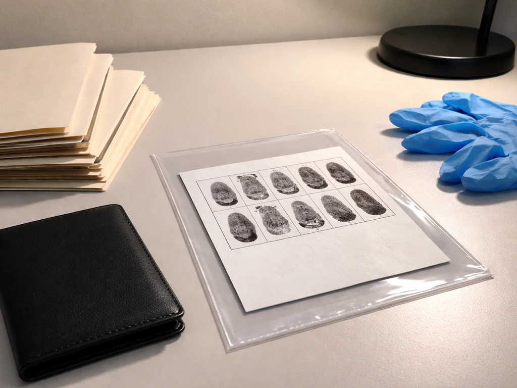 Fingerprint card and compliance documents on a desk, suggesting background-check and other compliance costs.