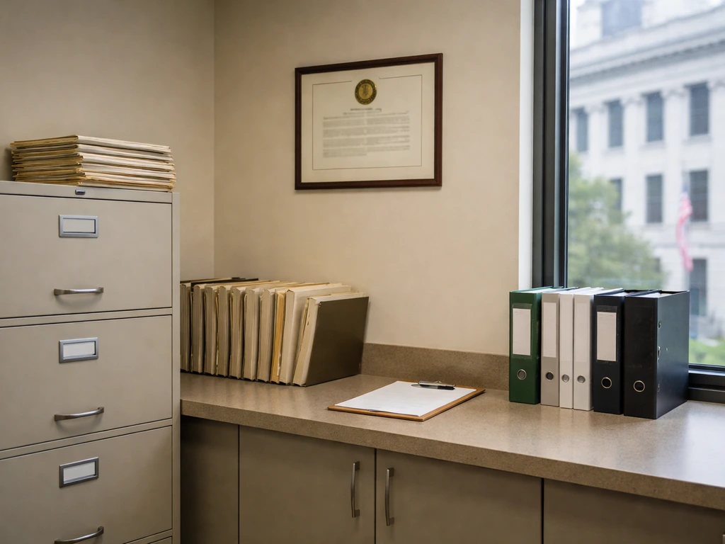 Minimal office records setting suggesting Ohio medical cannabis cultivator licensing oversight.