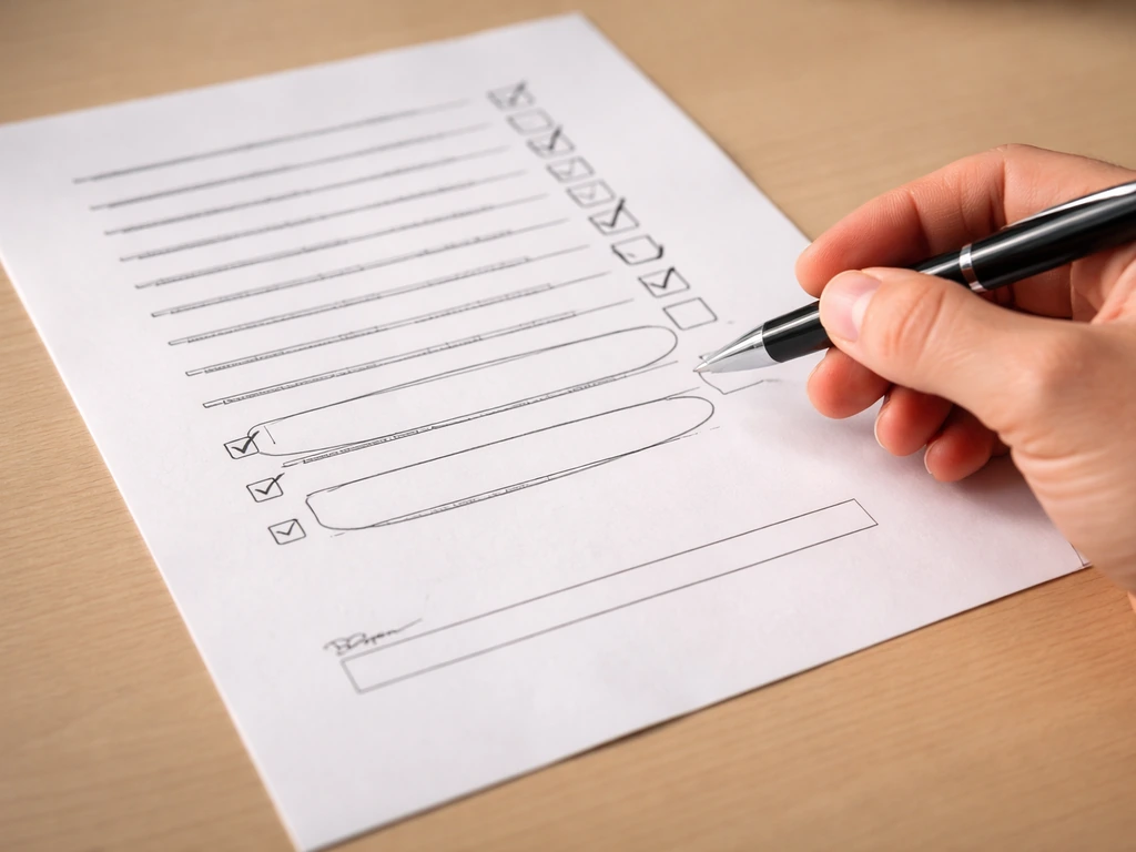 Close-up of a filled principal disclosure checklist with visibly missing signature/financial interest fields.