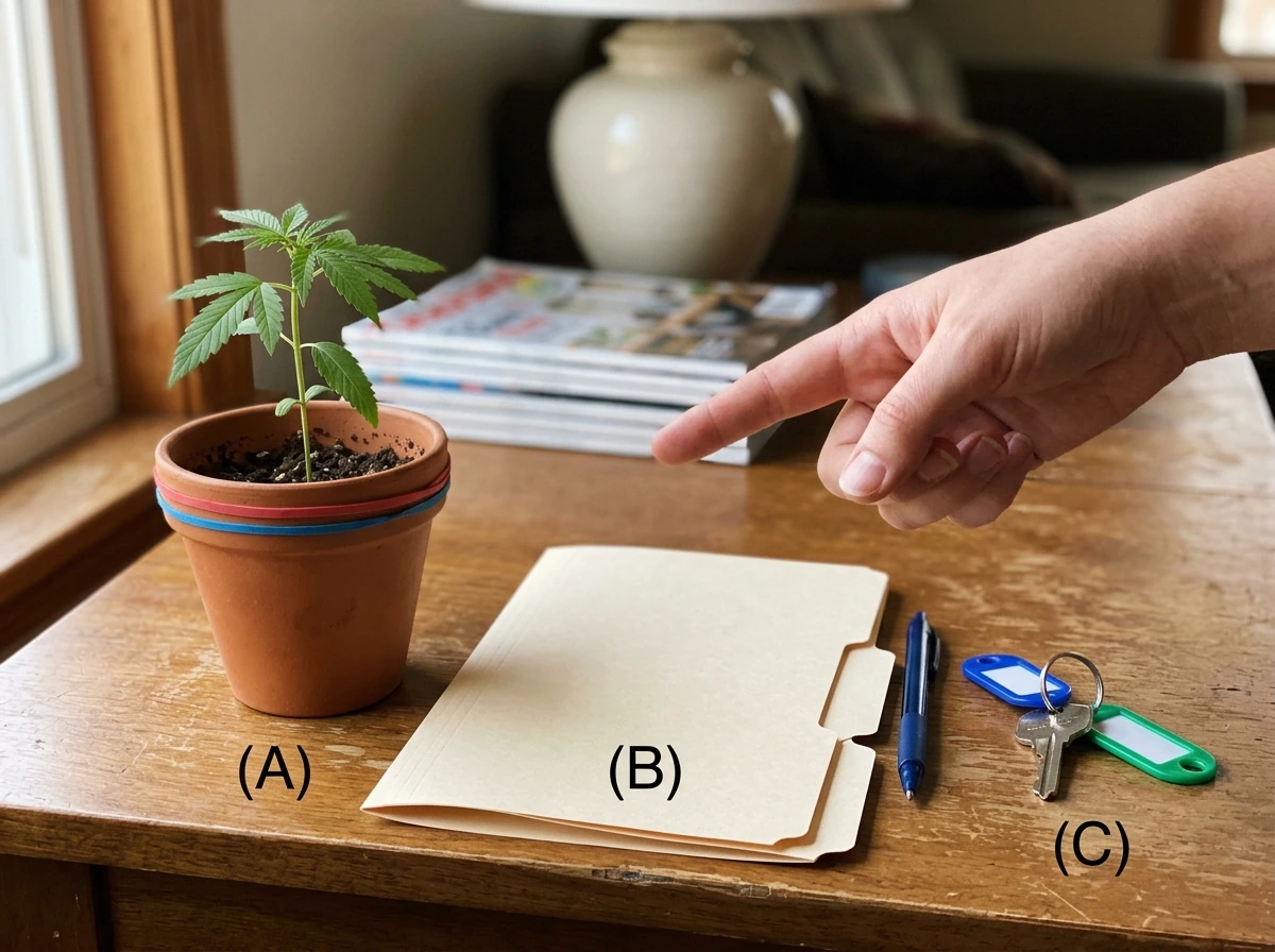 Pots, keyed access items, and caregiver paperwork setup showing eligibility categories.