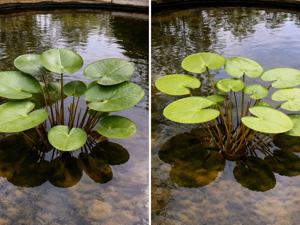 Side-by-side hardy and tropical water lilies with different leaf thickness and delicate vs robust looks.