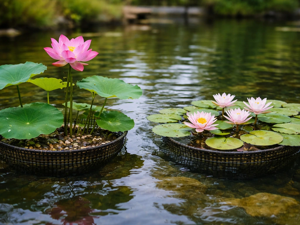 can lotus and water lily grow together