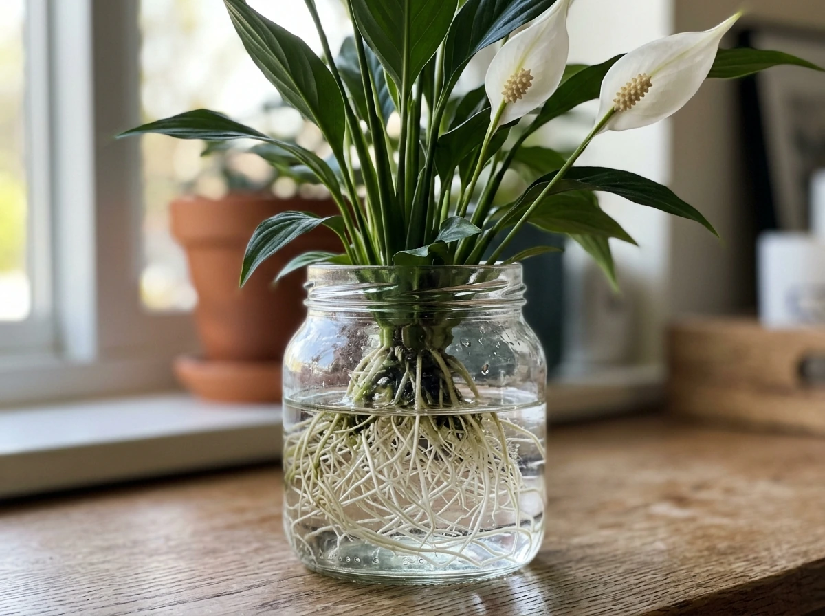 will a peace lily grow in water