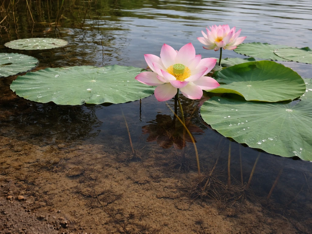 does the lotus flower grow in mud