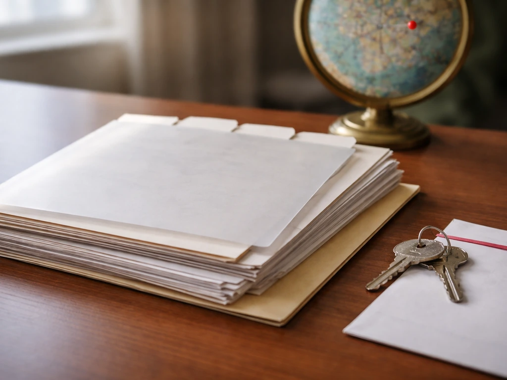 Closeup of generic property deed and court filing pages with a blurred Georgia-area map pin background.
