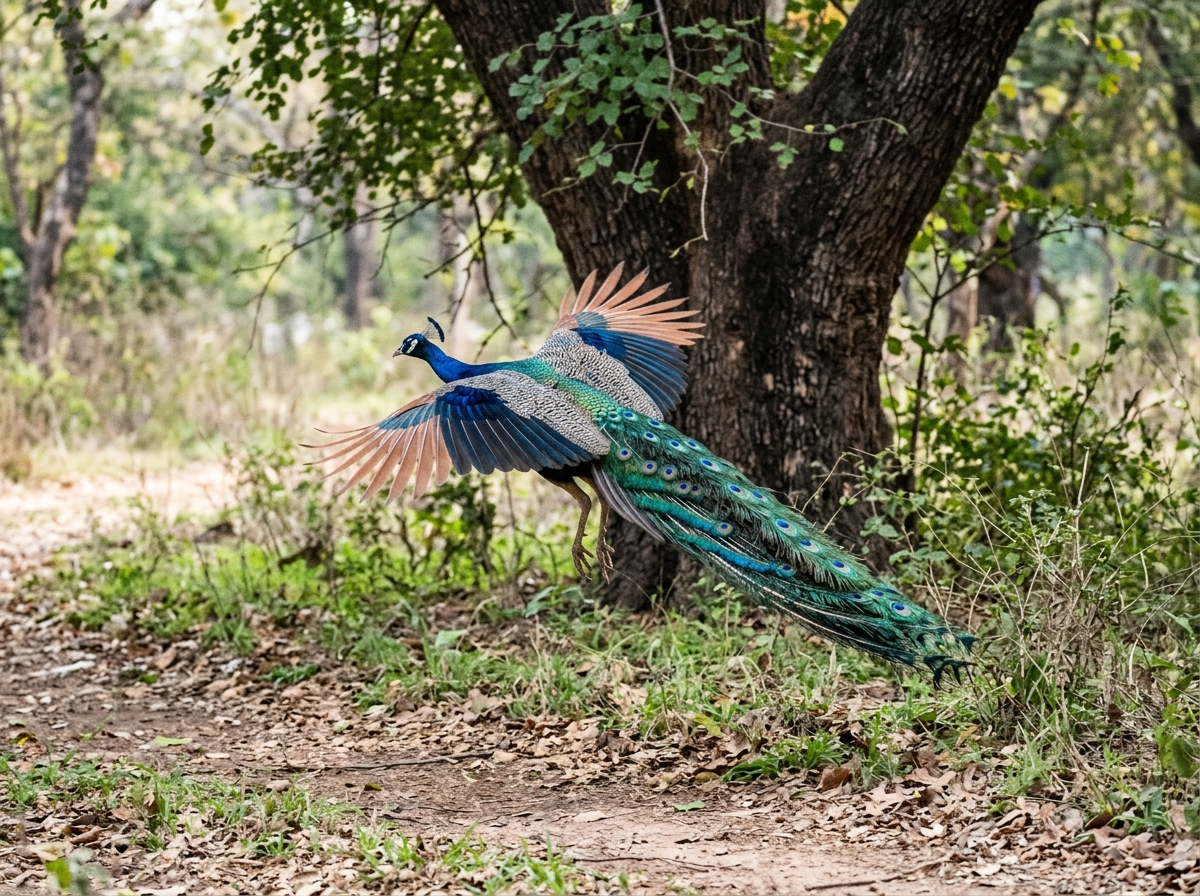 Illustration of the bottom line on peacocks, birds, and flight
